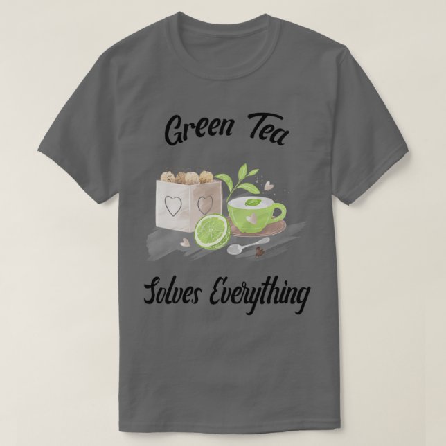 Grüner Tee löst alles Teekanne Teetasse Teabag (Design vorne)