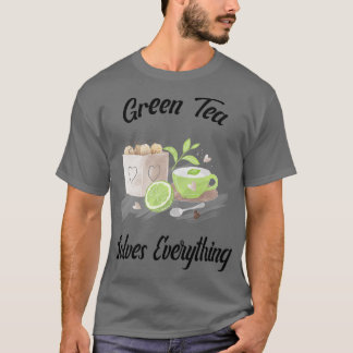 Grüner Tee löst alles Teekanne Teetasse Teabag