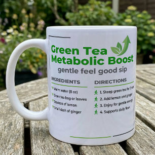 Grüner Tee-Zitronen-Ingwer-Ziehzeit-Anleitung Kaffeetasse
