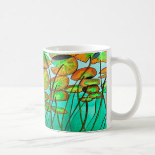 Grüner Teich mit Lilypaden Kaffeetasse