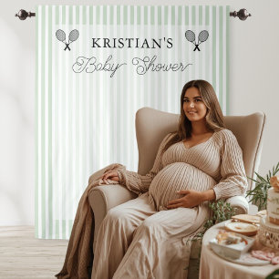 Grüner Tennis-Hintergrund im Preppy-Stil für Baby- Wandteppich