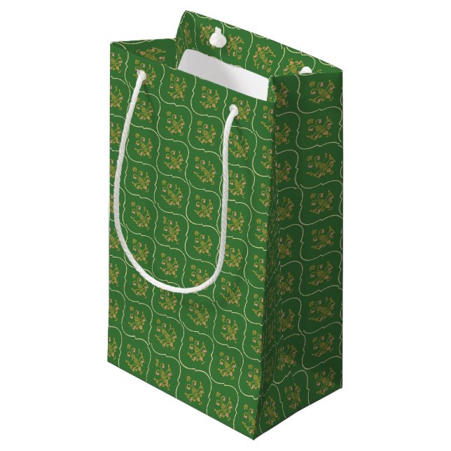 Grüner Teppich Kleine Geschenktüte (Vorderseite Schrägansicht)