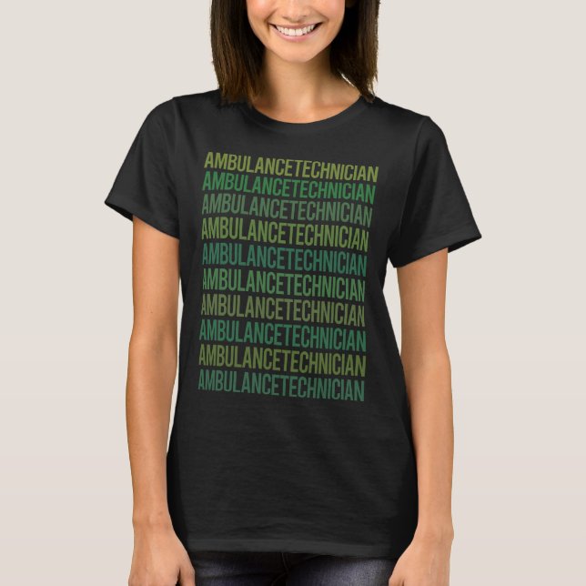 Grüner Text - Ambulanztechniker T-Shirt (Vorderseite)