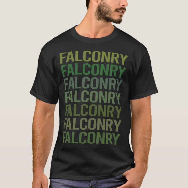 Grüner Text Falcony Falconer T-Shirt (Vorderseite)