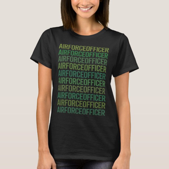 Grüner Text - Offizier der Luftwaffe T-Shirt (Vorderseite)