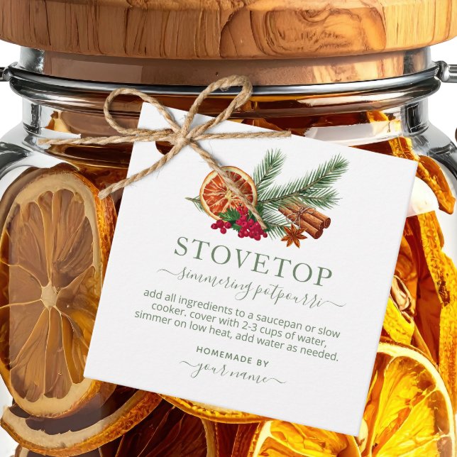 Grüner Topf-Potpourri-Tag Geschenkanhänger (Von Creator hochgeladen)