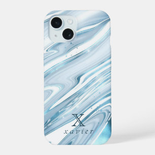 Grüner Tosca-Marmor individuell anpassbar iPhone 15 Hülle