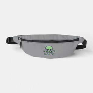 Grüner Totenkopf Bauchtasche grau