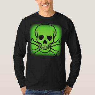 GRÜNER TOTENKOPF MIT GEKREUZTER KNOCHEN-NEONDRUCK T-Shirt
