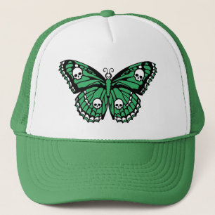 Grüner Totenkopf-Schmetterling-LKW-Fahrerhut Truckerkappe