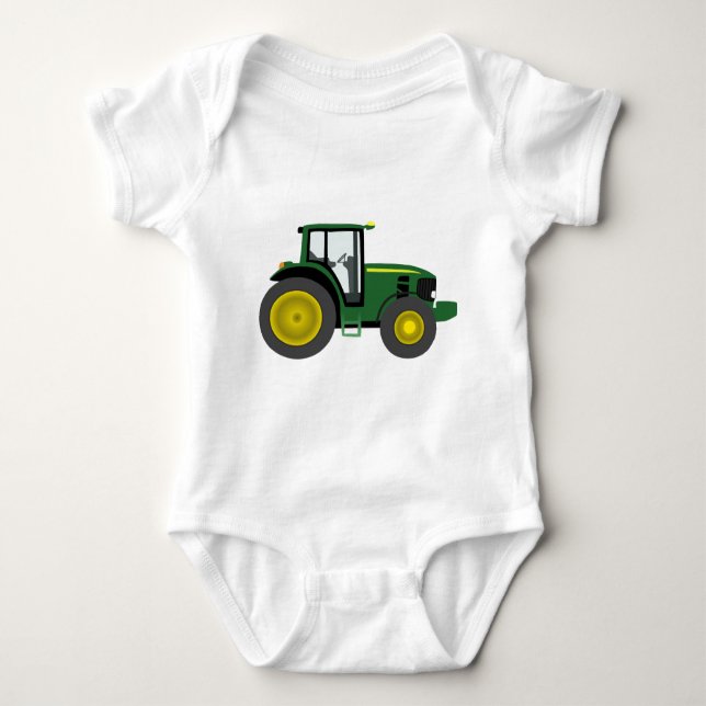 Grüner Traktor Baby Strampler (Vorderseite)