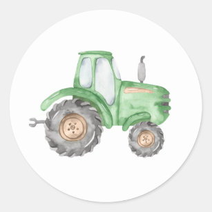 Grüner Traktor Geburtstagsaufkleber Runder Aufkleber