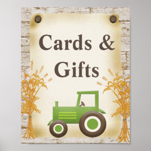 Grüner Traktor Karten und Geschenke Baby Shower Sc Poster
