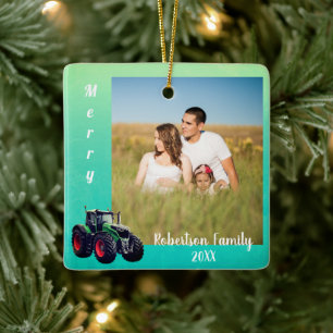 Grüner Traktor Keramikornament