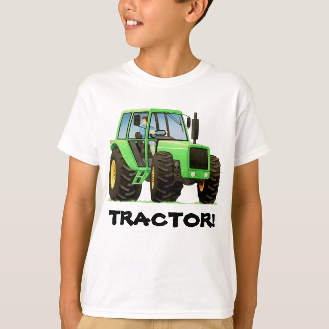 Grüner Traktor T-Shirt (Vorderseite)