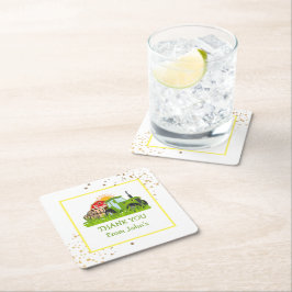 Grüner Traktor | Thema Landwirtschaft Geburtstagsp Rechteckiger Pappuntersetzer