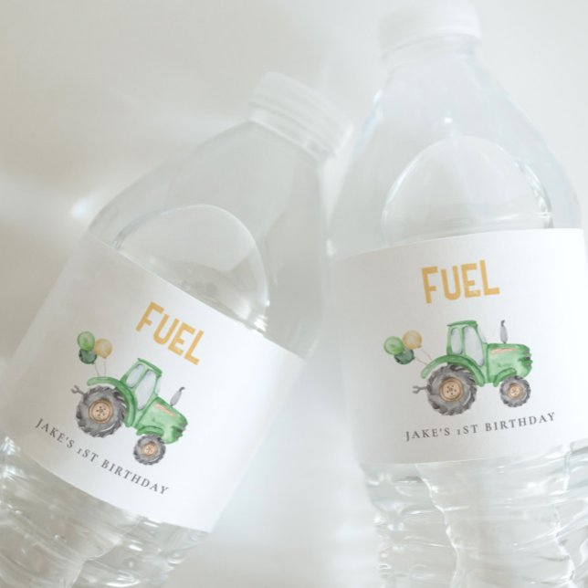 Grüner Traktor Wasserflaschenetikett (Von Creator hochgeladen)