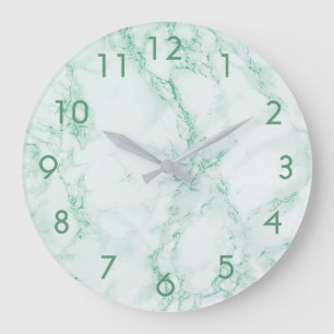 Grüner trendiger Marmor Große Wanduhr