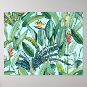 Grüner Tropischer Dschungel Banana Tree Strelitzia Poster
