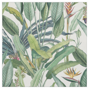 Grüner Tropischer Dschungel Banana Tree Strelitzia Stoff