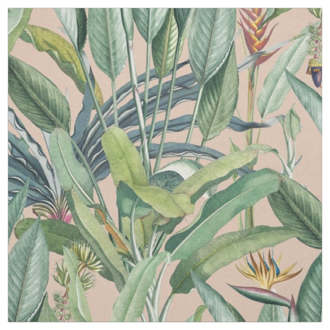 Grüner Tropischer Dschungel Banana Tree Strelitzia Stoff (Muster)