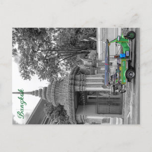 Grüner Tuk außerhalb von Wat Pho, Bangkok, Thailan Feiertagspostkarte