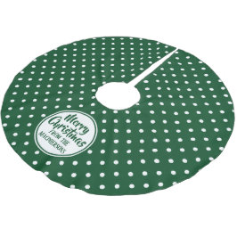 Grüner Tupfen-Weihnachtsbaum-Rock Polyester Weihnachtsbaumdecke