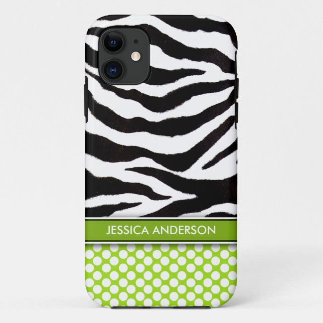 Grüner Tupfenzebra-Streifen iPhone 5 Kasten Case-Mate iPhone Hülle (Rückseite)