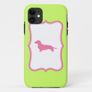 Grüner u. rosa Dackelkasten Case-Mate iPhone Hülle