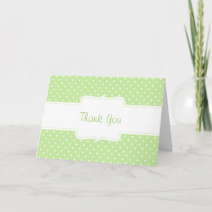 Grüner u. weißer Tupfen-kundenspezifische Dankeskarte