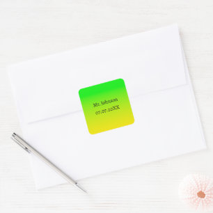 Grüner und gelber Neonverlauf Quadratischer Aufkleber