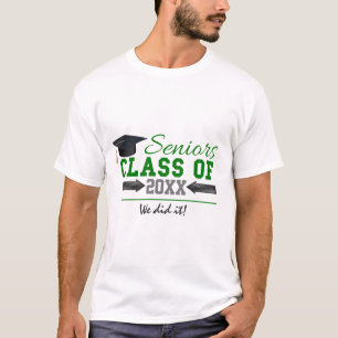 Grüner und grauer Abschluss T-Shirt