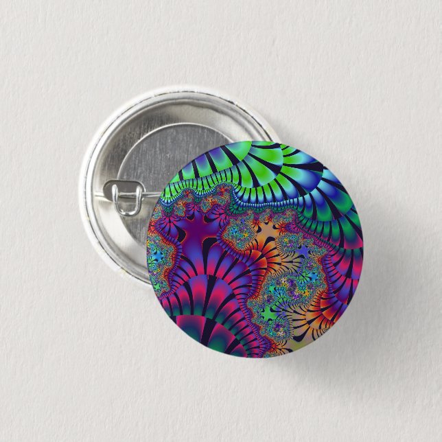 Grüner und Lila Schmelz Button (Vorne & Hinten)