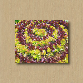 Grüner und Maroner Salat in kreisförmigem Muster Leinwanddruck