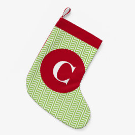 Grüner und roter Zickzack AnfangsStrumpf Kleiner Weihnachtsstrumpf