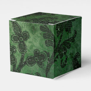 Grüner und schwarzer Vintage-Damask Geschenkschachtel