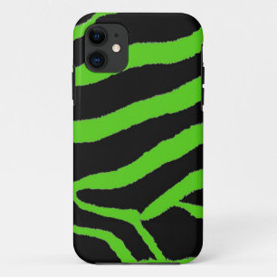 Grüner und schwarzer Zebrafelldruck Case-Mate iPhone Hülle