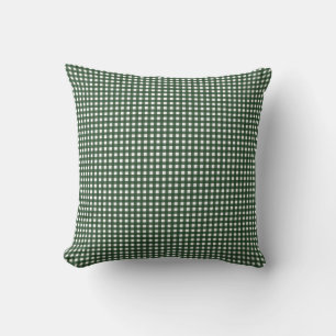 Grüner und weißer Gingham Kissen