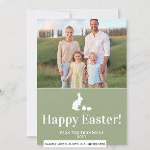 Grüner und weißer Hase mit individuellem Foto-Oste Karte