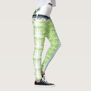 grüner und weißer Hintergrund mit kleinen Punkten Leggings