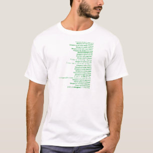 Grüner und weißer Polyglot T-Shirt