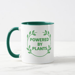 Grüner und Weißer Veganer Pflanzlicher Becher Tasse