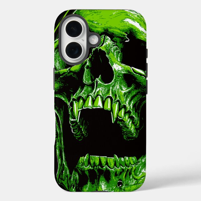 Grüner Vampirschädel Case-Mate iPhone Hülle (Rückseite)