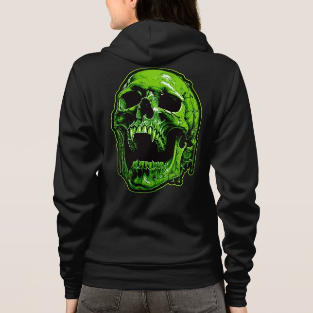 Grüner Vampirschädel Hoodie (Rückseite)