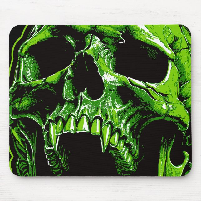 Grüner Vampirschädel Mousepad (Vorne)