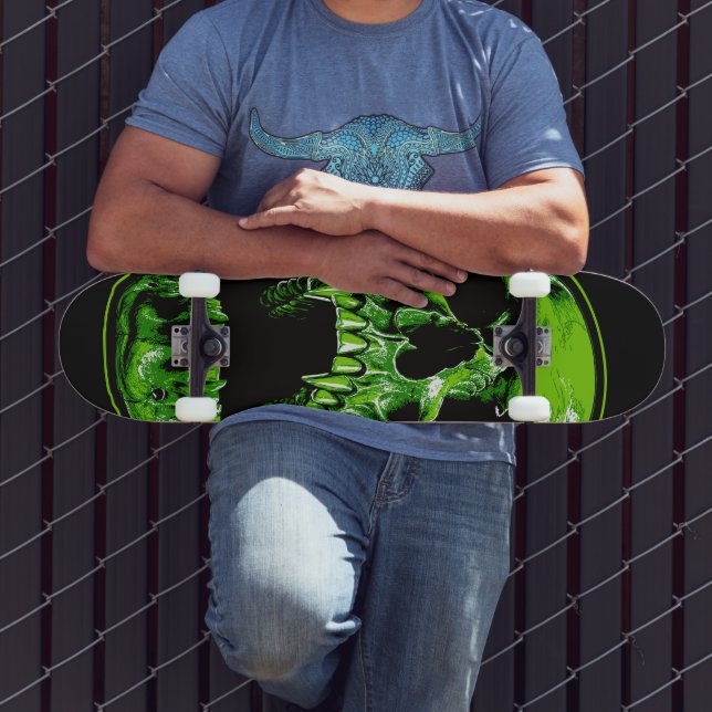 Grüner Vampirschädel Skateboard (Außenbereich 3)