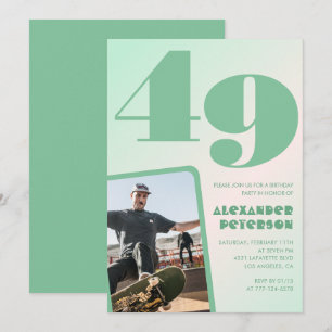 Grüner Verlauf 49. Geburtstag Einladungen Boy Foto