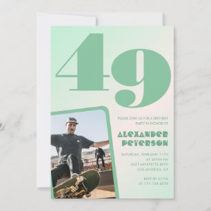 Grüner Verlauf 49. Geburtstag Einladungen Boy Foto