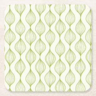 Grüner vertikaler ogee Musterhintergrund Rechteckiger Pappuntersetzer