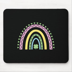 Grüner vierblättriger Kleeblatt-Regenbogen St. Pat Mousepad